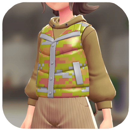 Pokemon Z-A - Puffer Vest and Hoodie Set Sunny Mosaic | Tan F