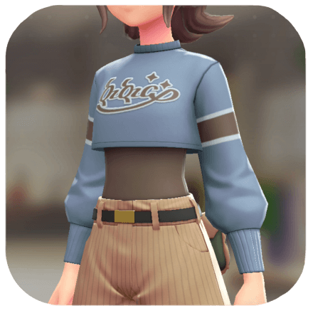Pokemon Z-A - Crop Top Set Academic Blue | Brown F