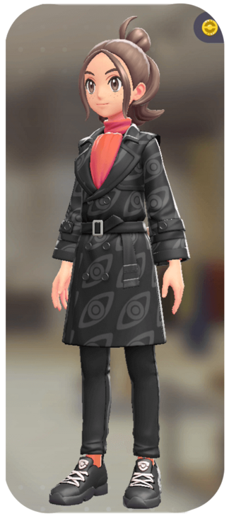 Pokemon Z-A - Trench Coat and Pants Set Black Wise-Eyes | Red Black F