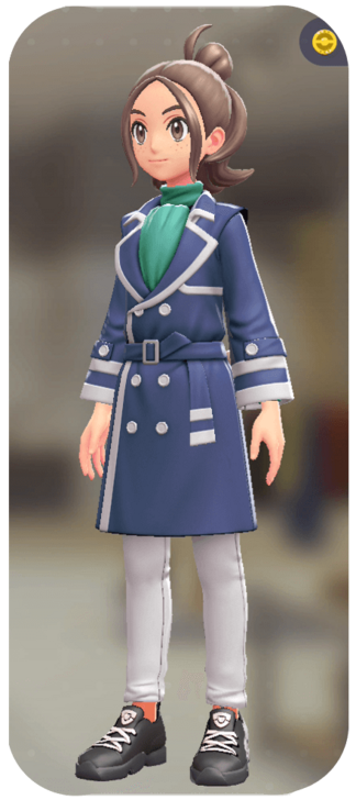 Pokemon Z-A - Trench Coat and Pants Set Blue | Emerald / White F