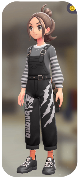 Pokemon Z-A - Big-Logo Overalls Set Black Claw | Gray Stripes F