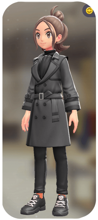 Pokemon Z-A - Trench Coat and Pants Set Gray | All-Black F