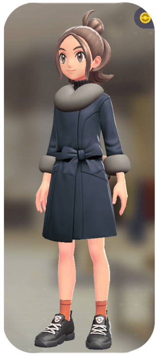 Pokemon Z-A - Fur Coat and Turtleneck Set Navy | Black F