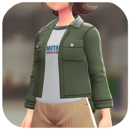 Pokemon Z-A - Graphic T-Shirt and Shacket Set Full Metal Cop | Moss Green F