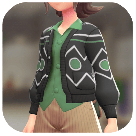 Pokemon Z-A - Cardigan and Shirt Set Psychic Black | Emerald Green F