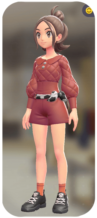 Pokemon Z-A - Belted Romper Set Red Quilting | White Girafarig F