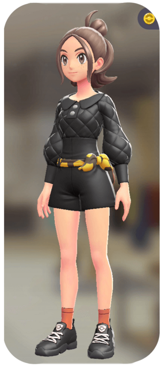 Pokemon Z-A - Belted Romper Set Black Quilting | Yellow Girafarig F