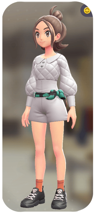 Pokemon Z-A - Belted Romper Set White Quilting | Green Girafarig F