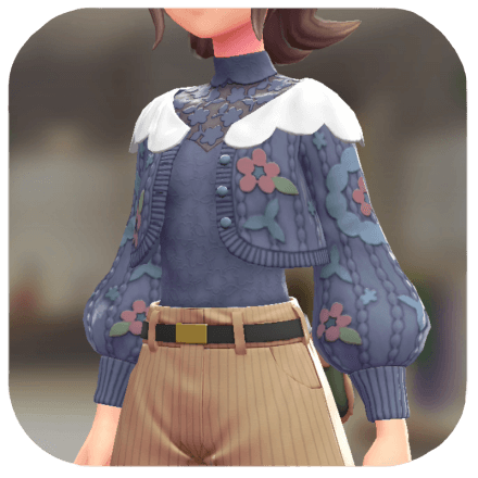 Pokemon Z-A - Cardigan and Blouse Set Flowery Blue | Blue-Gray F