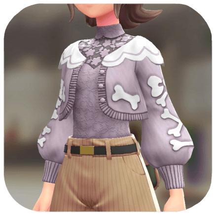 Pokemon Z-A - Cardigan and Blouse Set Bow-and-Bone Purple | Pale Purple F