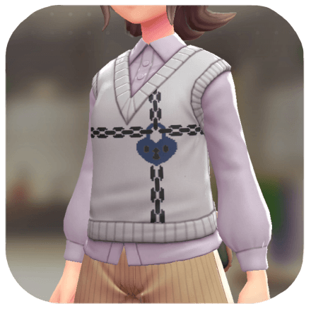 Pokemon Z-A - Sweater Vest and Blouse Set White / Blue | Pale Purple F