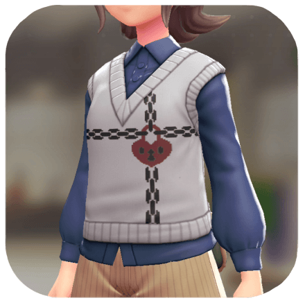 Pokemon Z-A - Sweater Vest and Blouse Set White / Red | Blue F