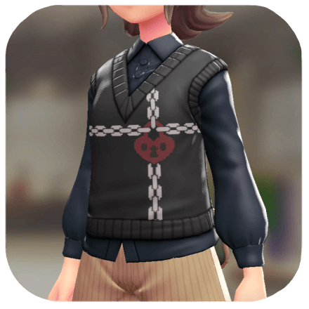 Pokemon Z-A - Sweater Vest and Blouse Set Black / Red | Dark Navy F