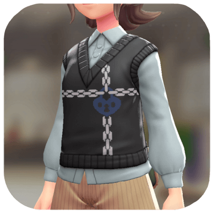 Pokemon Z-A - Sweater Vest and Blouse Set Black / Blue | Pale Blue F