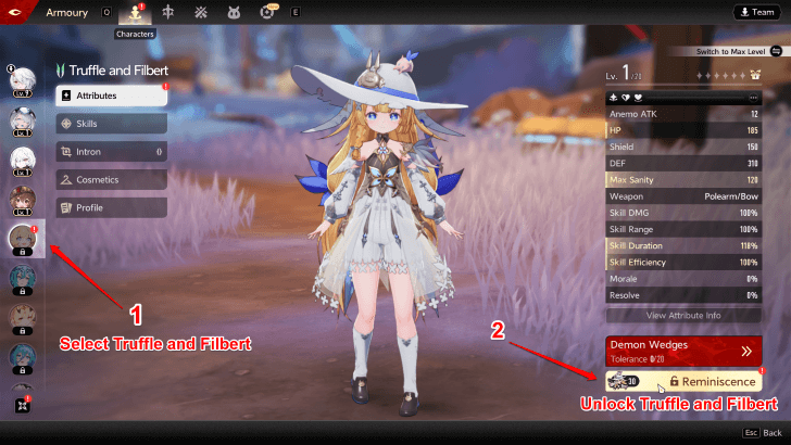 Duet Night Abyss Unlock Truffle and Filbert