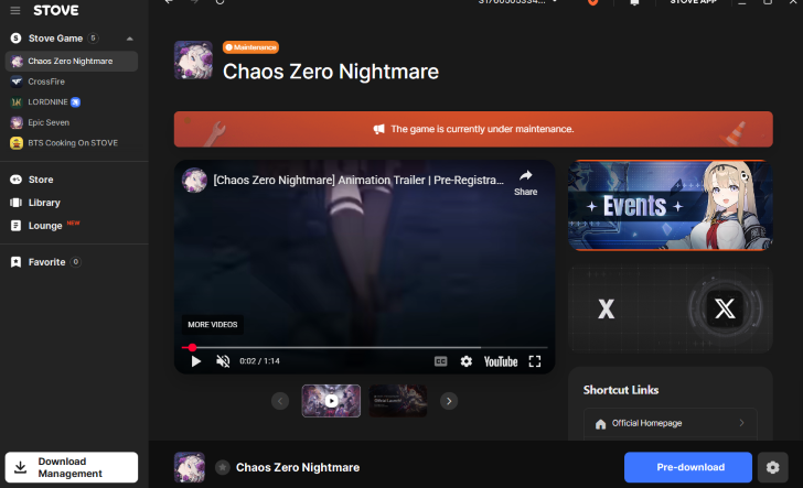 Chaos Zero Nightmare - Preload PC