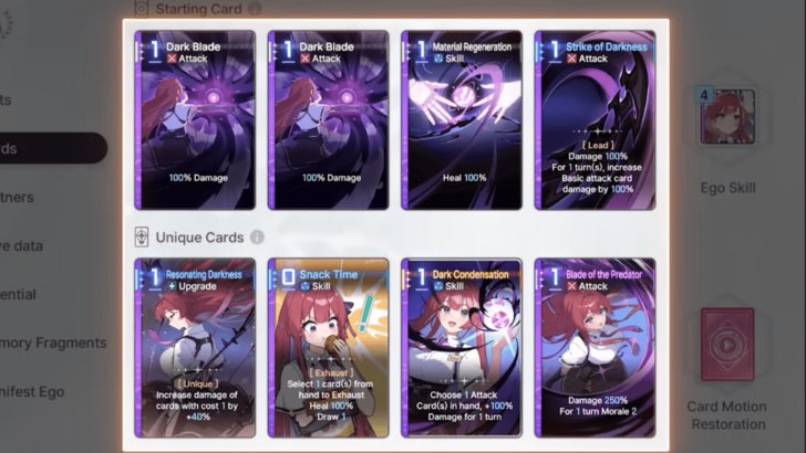 Starting and Unique Cards