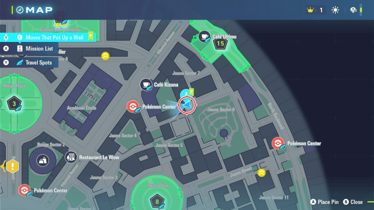 Moves That Put Up a Wall Map Location