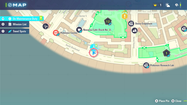 On Maintenance Duty Map Location