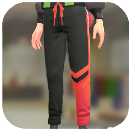 Pokemon ZA - Asymmetrical Track Pants Black / Orange