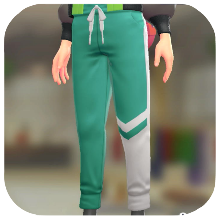 Pokemon ZA - Asymmetrical Track Pants Green / White