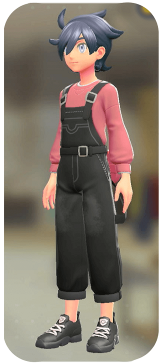 Pokemon Z-A - Overalls and Pullover Set Black Denim | Pink M