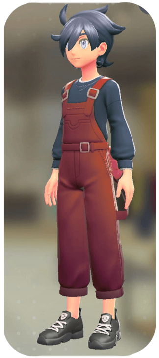 Pokemon Z-A - Overalls and Pullover Set Red | Navy M