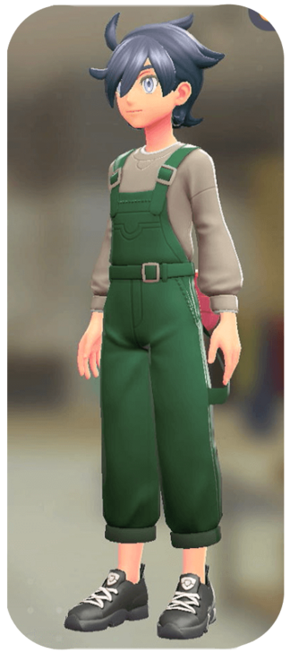 Pokemon Z-A - Overalls and Pullover Set Green | Beige M