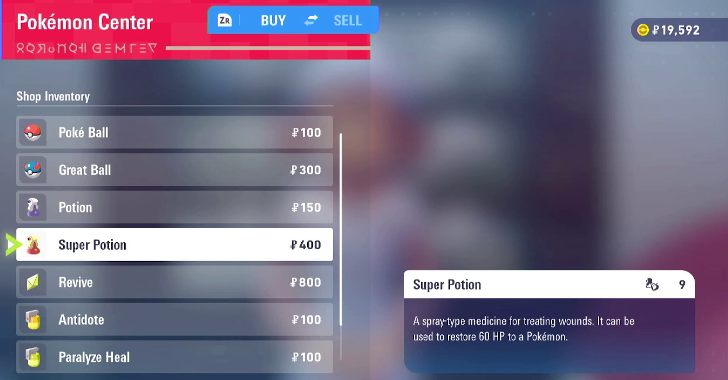 Pokemon Center Sells Medicine