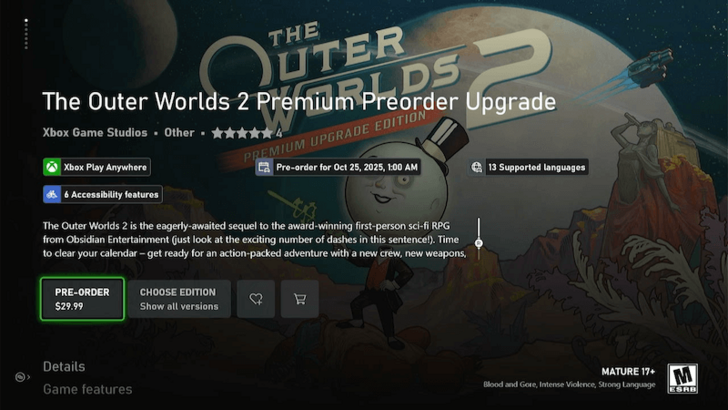 Outer Worlds 2 Premium Edition Upgrade