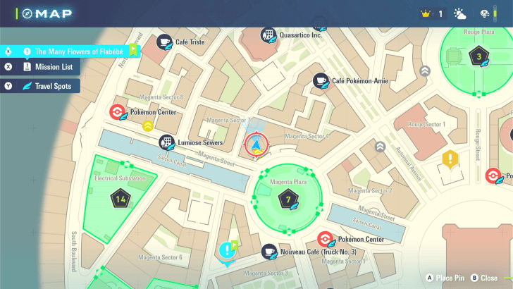 Magenta Plaza Blue Flabebe Map Location