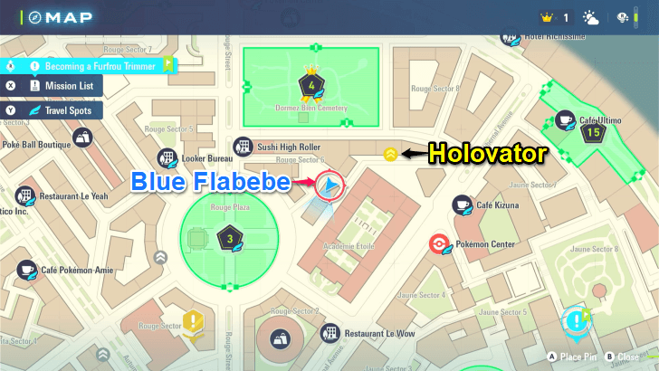 Academie Etoile Blue Flabebe Map Location