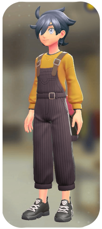 Pokemon Z-A - Overalls and Pullover Set Cocoa Stripes | Yellow M