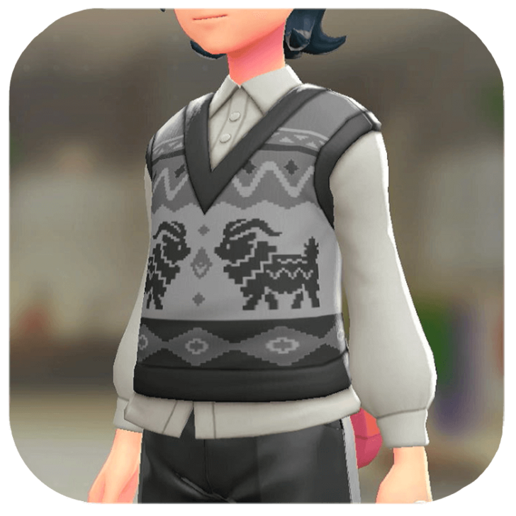 Pokemon Z-A - Sweater Vest and Blouse Set Gogoat Black | Off-White M
