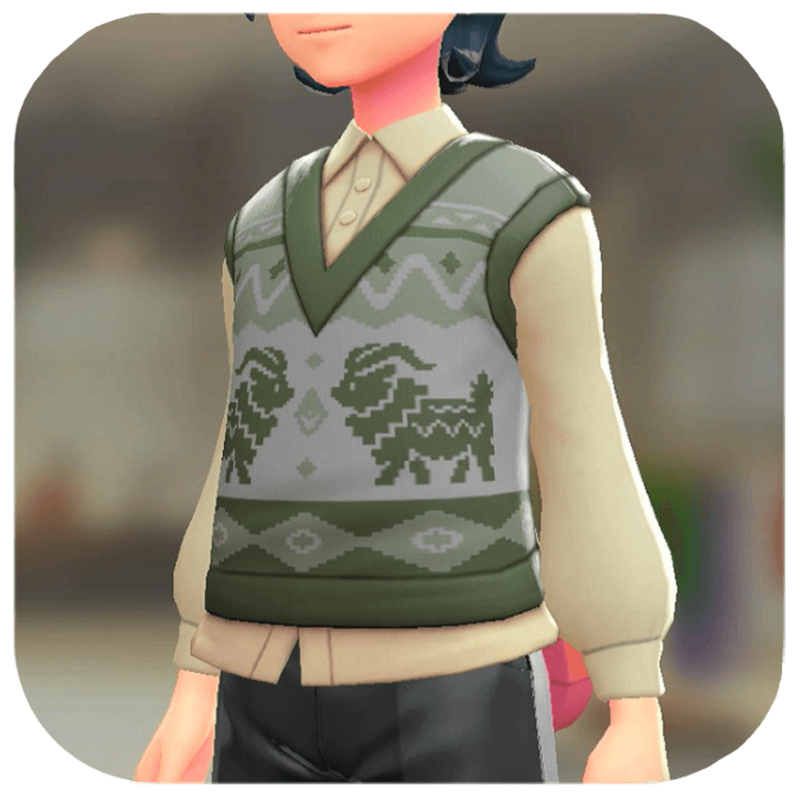 Pokemon Z-A - Sweater Vest and Blouse Set Gogoat Green | Ivory M