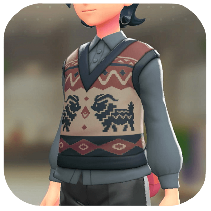 Pokemon Z-A - Sweater Vest and Blouse Set Gogoat Red | Blue-Gray M