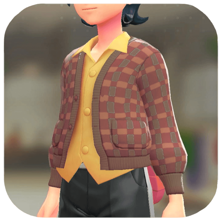 Pokemon Z-A - Cardigan and Shirt Set Checkered Red | Cream M