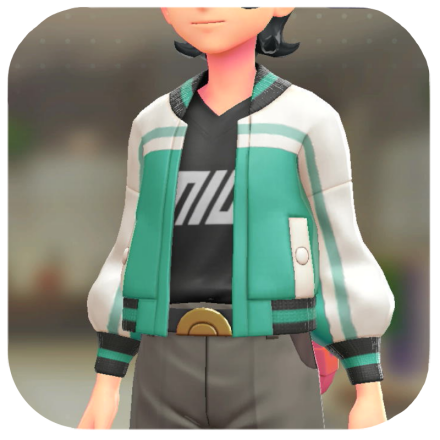 Pokemon Z-A - Blouson and V-Neck Set Two-Tone Green | Black / White M