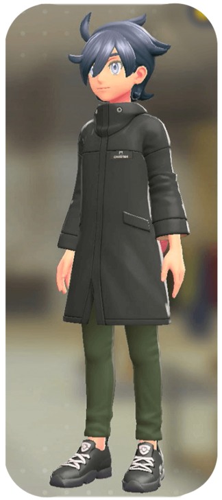 Pokemon Z-A - Mod Coat and Pants Set Black | Moss Green M