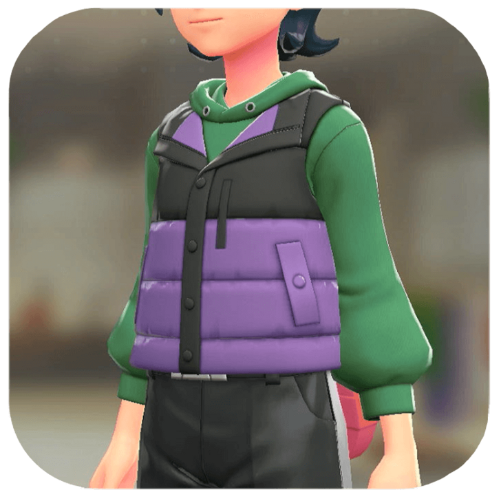 Pokemon Z-A - Puffer Vest and Hoodie Set Two-Tone Purple | Green M