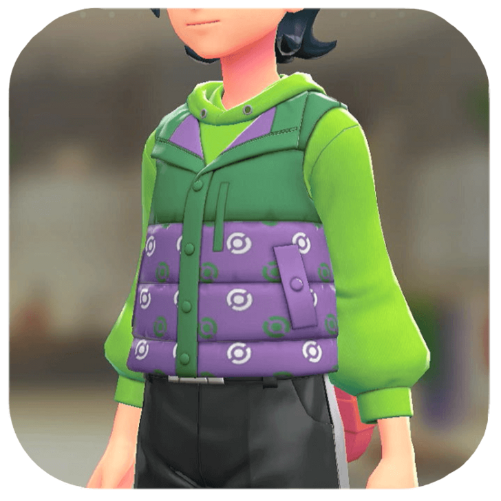 Pokemon Z-A - Puffer Vest and Hoodie Set Purple Poke Ball | Lime M