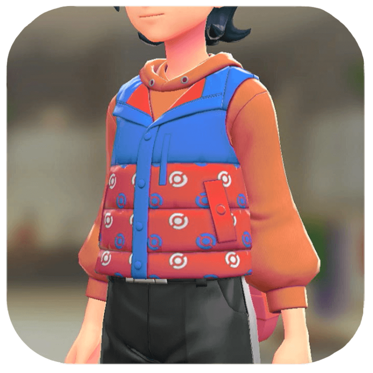 Pokemon Legends Z-A Male Puffer Vest and Hoodie Set Icon