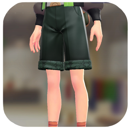 Pokemon ZA - Chino Shorts Set Green Damask | Moon Gray