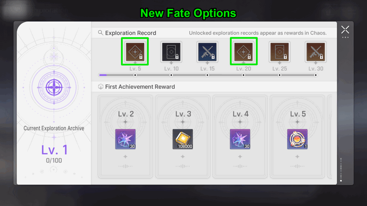 Chaos Zero Nightmare New Fate Options
