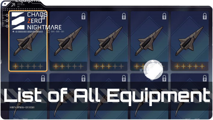 List of Equipment Banner