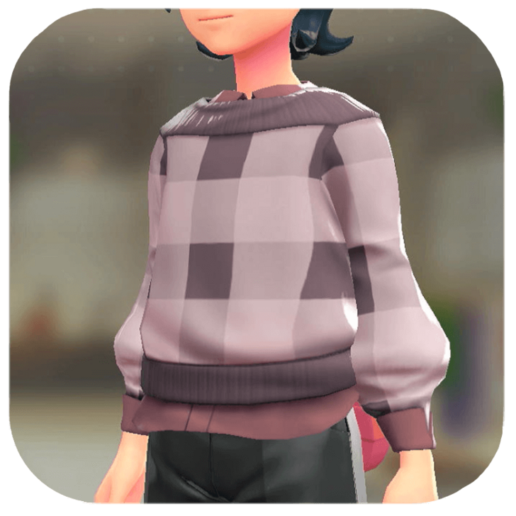 Pokemon Z-A - Sweater and Shirt Set Pink Plaid | Old Rose M