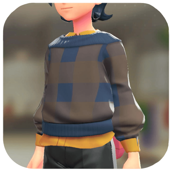 Pokemon Z-A - Sweater and Shirt Set Brown Plaid | Yellow M