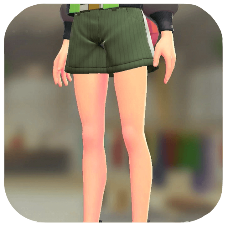 Pokemon ZA - Casual Shorts Set Moss Green | White