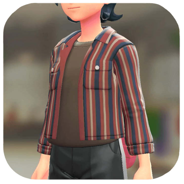 Pokemon Z-A - Shacket and T-Shirt Set Red Stripes | Dark Brown M