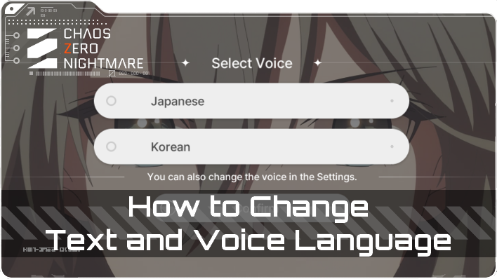 Chaos Zero Nightmare - Change Language Top Banner